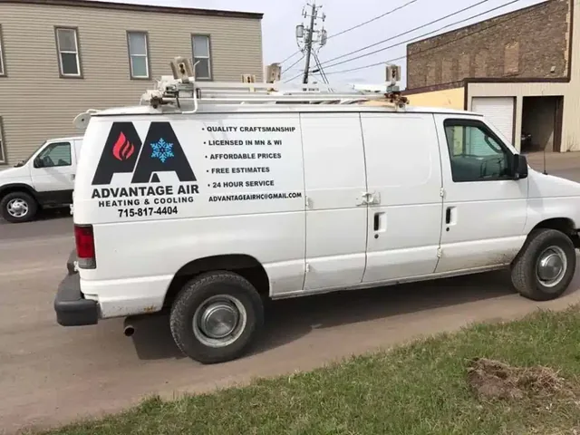Advantage Air service van in the field
